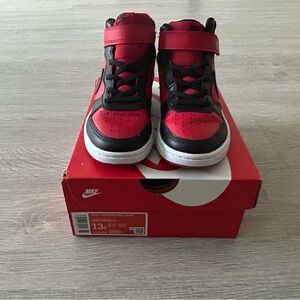 Nike Kids Black and Red High-Top Sneakers